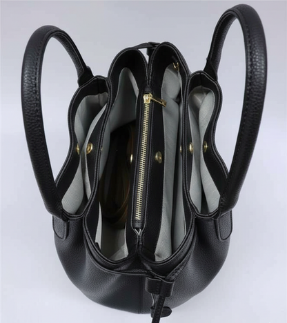Sac à Main Noir Organisé | 5 Compartiments Vegan Leather