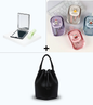 Ensemble Complet Sac Noir + Miroir + Coffret Manucure | Femme Active